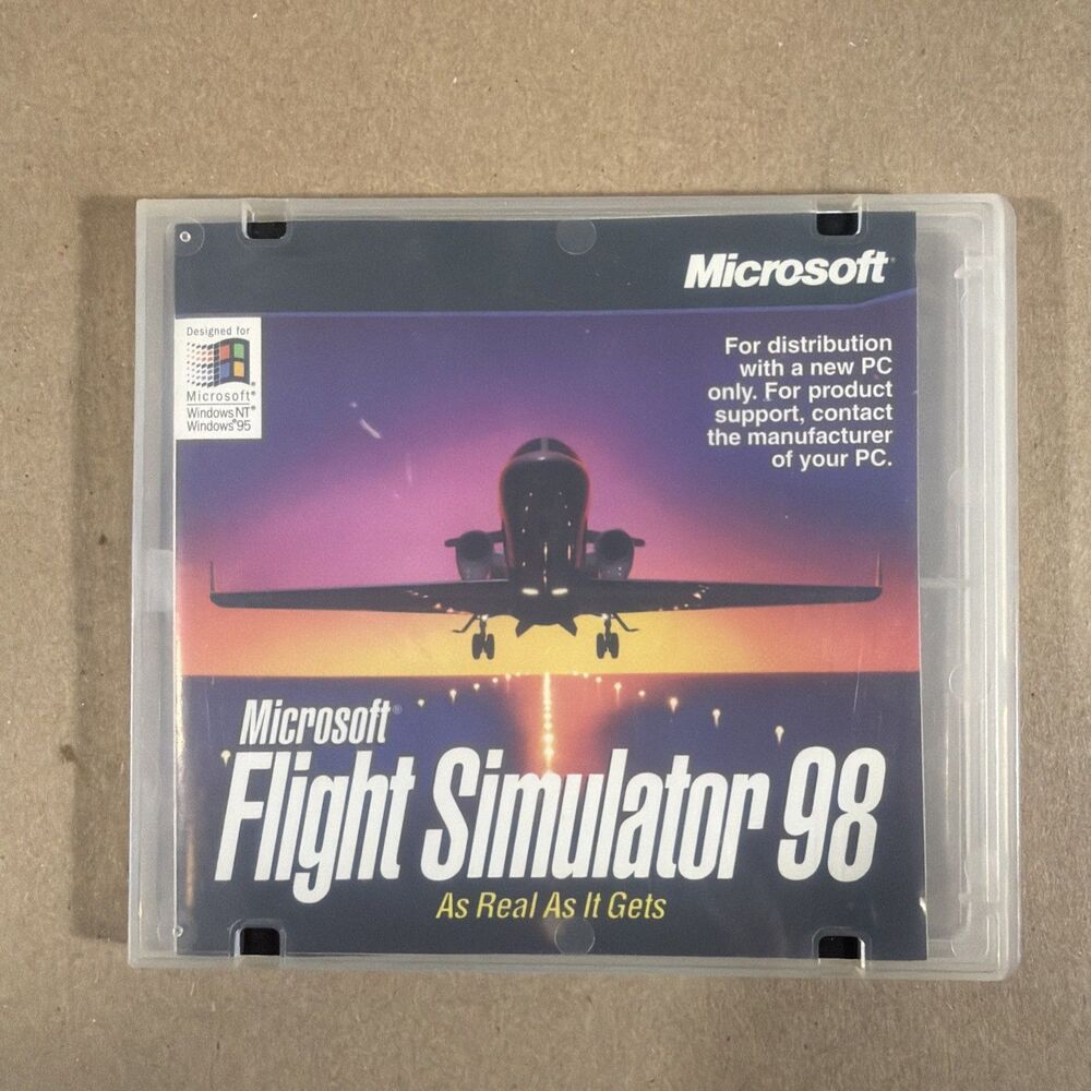 Microsoft Flight Simulator 98 PC Game 1997 Vintage Windows 95 Big Box Complete